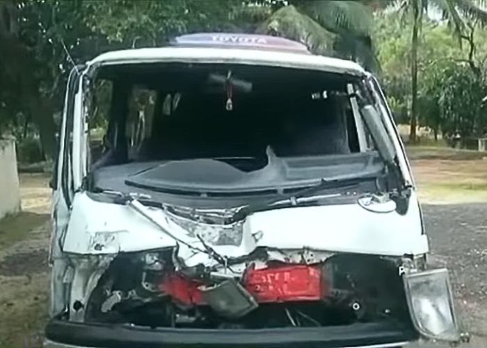 වෑන් එක බිලිගත් අලි පැටවා (VIDEO)